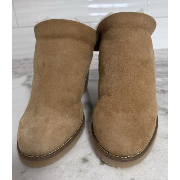 Isabel Marant Takita Shearling Suede Wedge Mule Slide On Shoes Size 37 - Picture 9 of 16